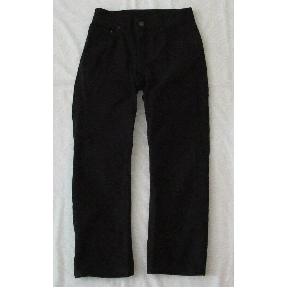 Boys Levis 505 Straight Black Denim Jeans Size 10 Reg Short! Brushed Cotton Warm